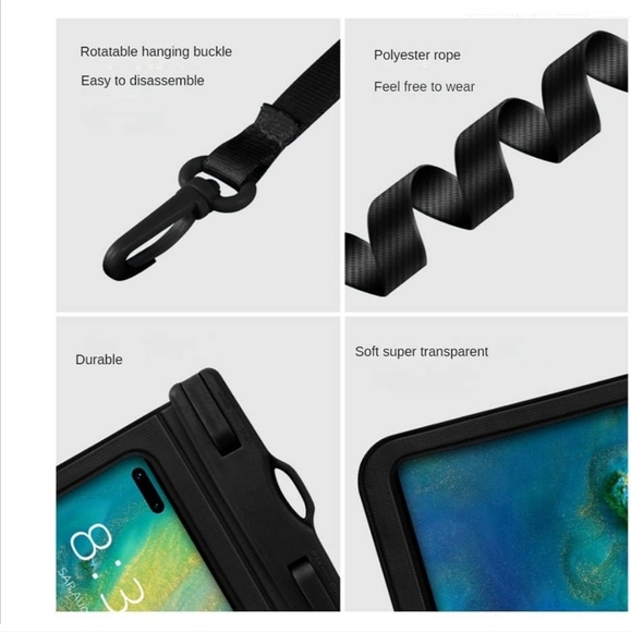 Waterproof Cell Phone Pouch 2 Pack Universal Water Proof Dry Bag Case Black - Picture 5 of 8